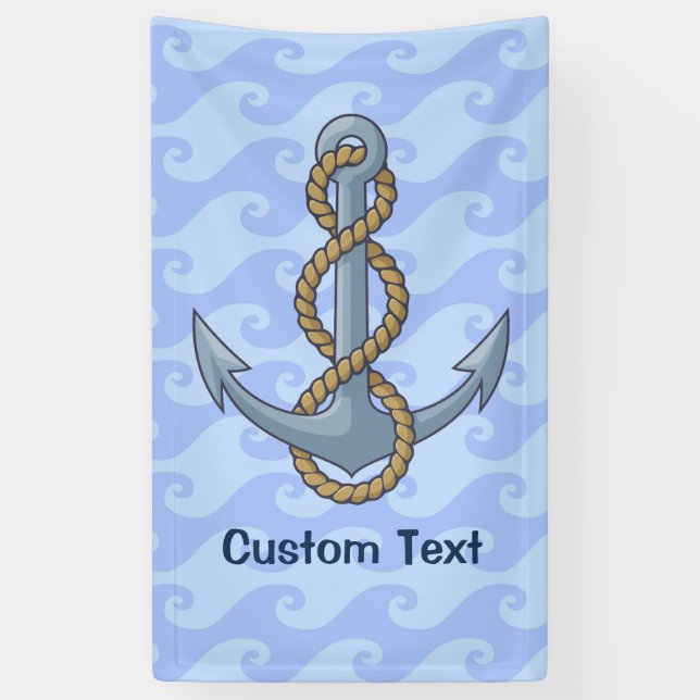 Anchor with Rope Banner (Vertical)