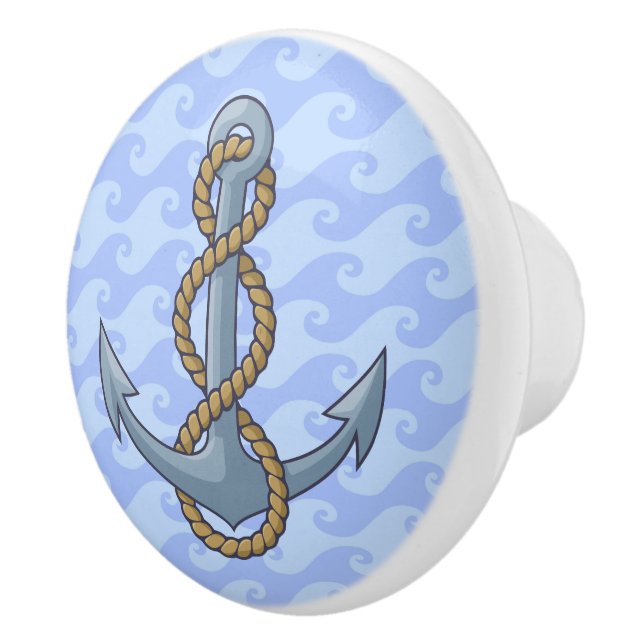 Anchor with Rope Ceramic Knob (Right)