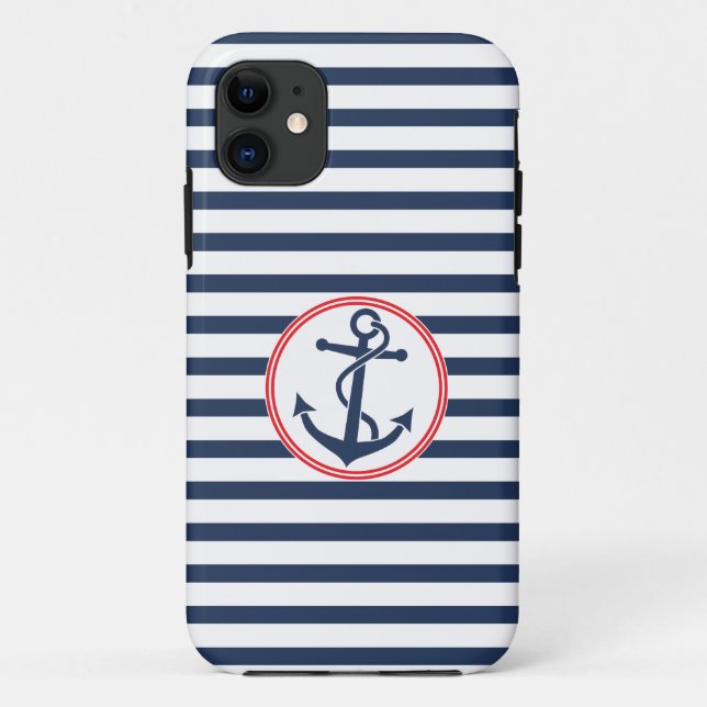Anchor with Stripes Case-Mate iPhone Case (Back)