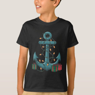 Anchor Xmas Lighting Cruise Ship Boat Anchor Chris T-Shirt