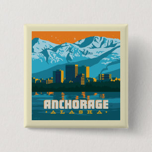 Anchorage, Alaska 15 Cm Square Badge