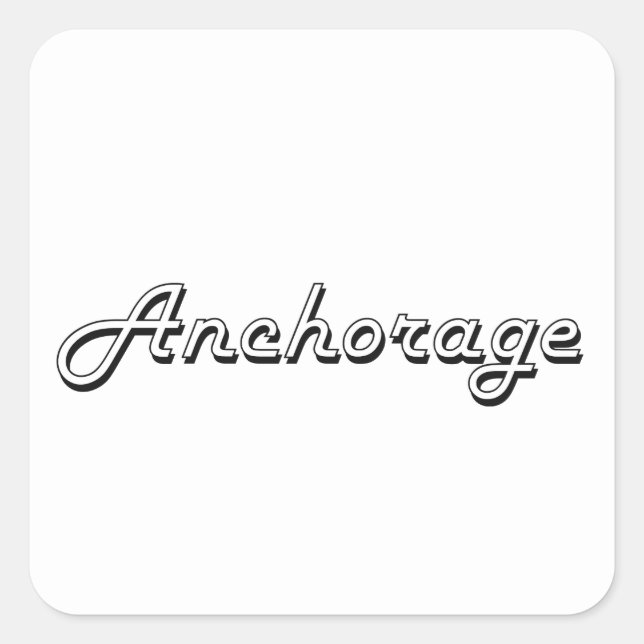 Anchorage Alaska Classic Retro Design Square Sticker (Front)