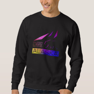 Anchorage   Alaska   Colorful Bear And Mountains Sweatshirt