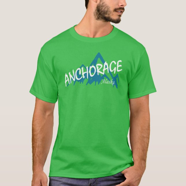Anchorage Alaska Mountains T-Shirt (Front)