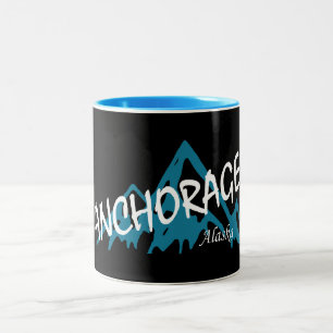 Anchorage Alaska Mountains Two-Tone Coffee Mug