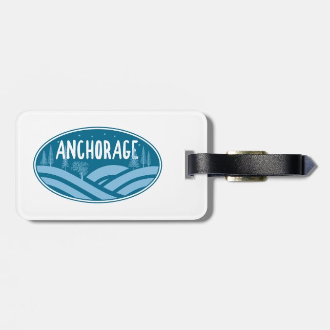 Anchorage Alaska Outdoors Luggage Tag (Back Horizontal)