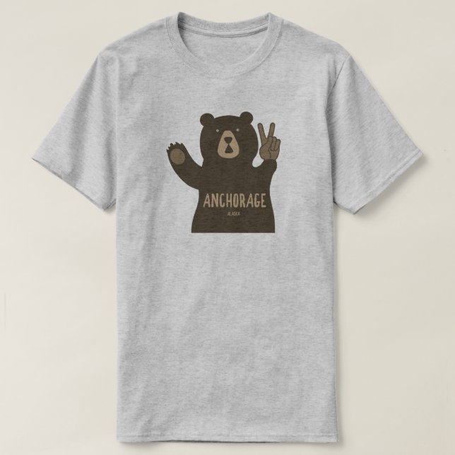 Anchorage Alaska Peace Bear T-Shirt (Design Front)