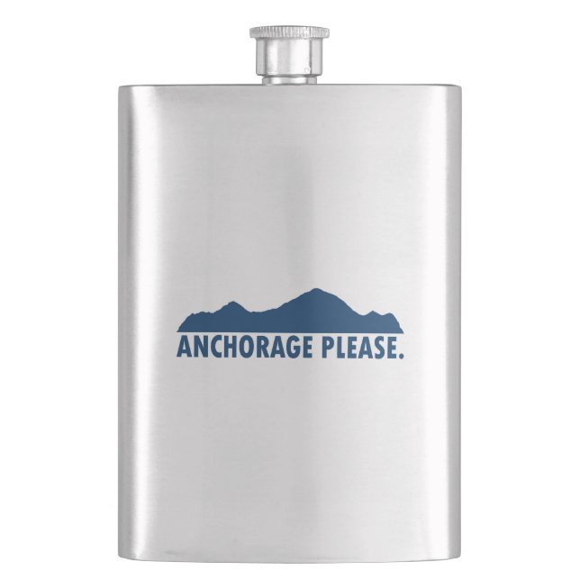 Anchorage Alaska Please Hip Flask (Front)