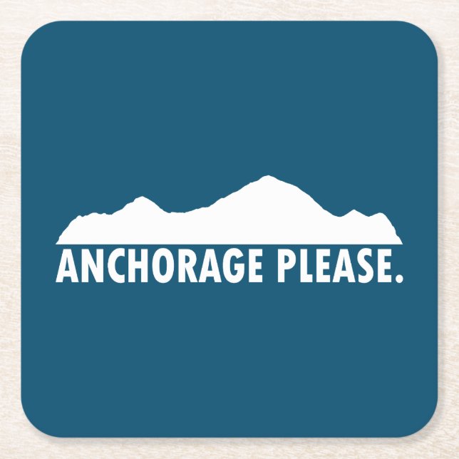 Anchorage Alaska Please Square Paper Coaster (Front)