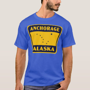 Anchorage Alaska Retro Badge Blue T-Shirt