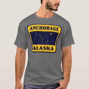 Anchorage Alaska Retro Badge Yellow T-Shirt
