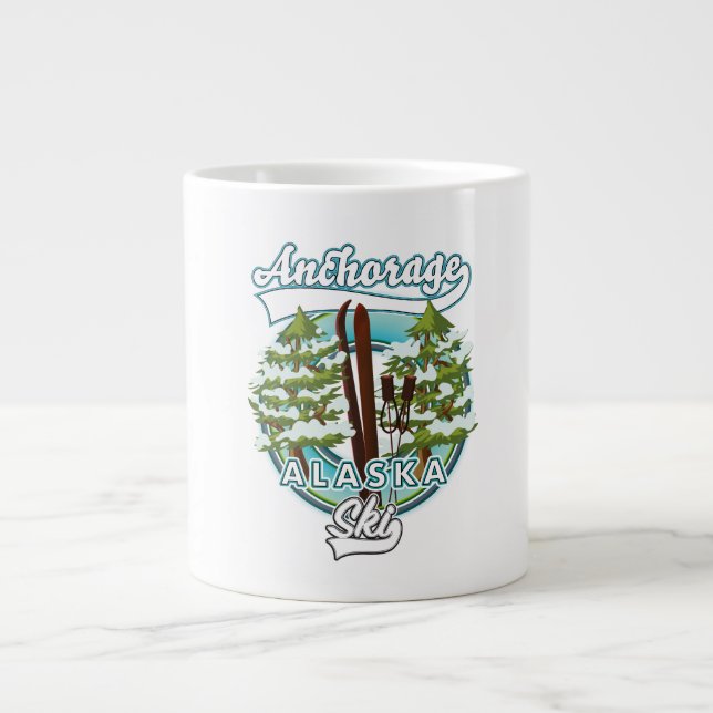 Anchorage Alaska Ski logo Large Coffee Mug (Front)