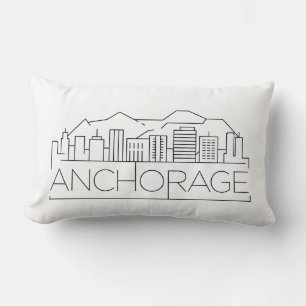 Anchorage, Alaska Skyline Lumbar Pillow