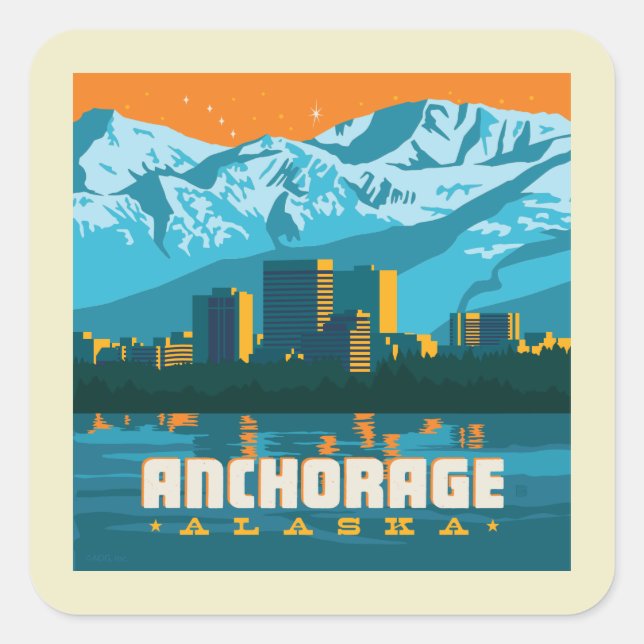 Anchorage, Alaska Square Sticker (Front)