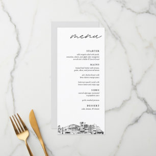 Anchorage Skyline Modern Wedding Dinner Menu