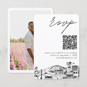 Anchorage Wedding Modern RSVP QR Code Enclosure Card