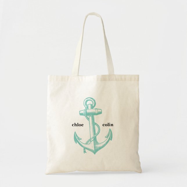 Anchored By Love - Welcome Wedding Tote Bag (Front)