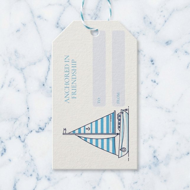 Anchored in Friendship Gift Tags (Celebrate friends with nautical style.)