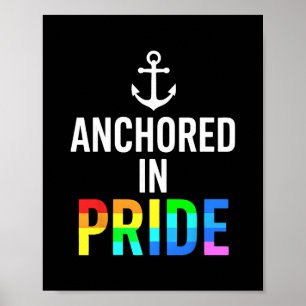 Anchored In Pride – Minimal Nautical Boating Saili Poster