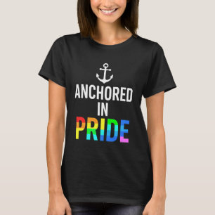 Anchored in Pride Minimal Nautical Boating Sailing T-Shirt