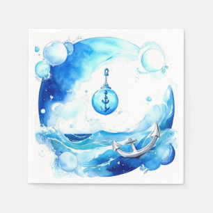 Anchored Love Nautical Boy Baby Shower Napkin
