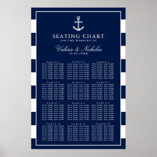 Anchored   Nautical Wedding   Navy Seating Chart