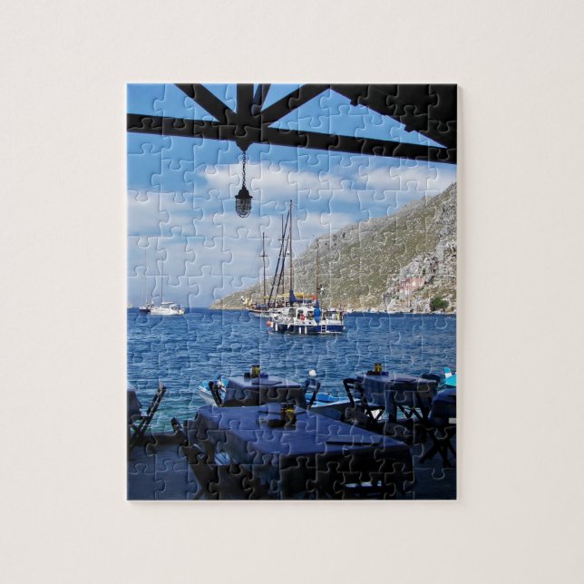 Anchored Outside The Taverna Jigsaw Puzzle (Vertical)