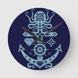 Anchored Round Clock