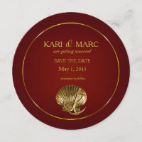 Anchored Seashell Save the Date | burgundy