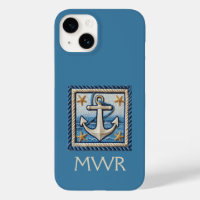 Anchored Style: Custom Monogram Anchor Phone Case