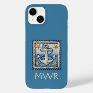 Anchored Style: Custom Monogram Anchor Phone Case