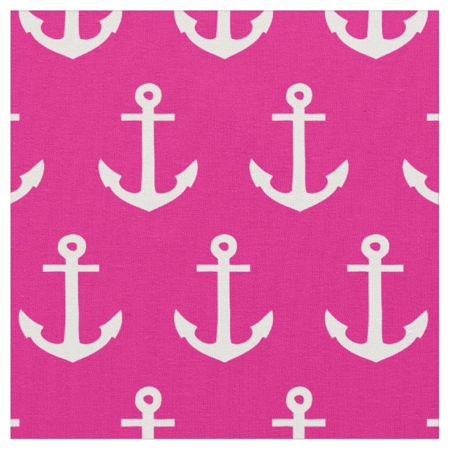 Anchors Away in Hot Pink | Fabric (Close Up)