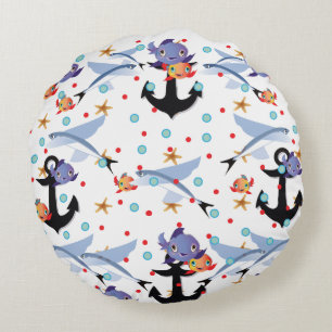 Anchors Away Round Cushion