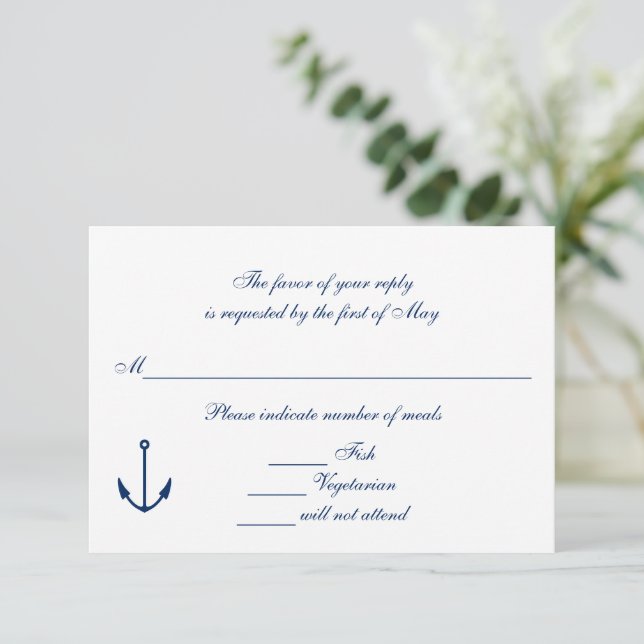 "Anchors Away" RSVP/Reply Cards (Standing Front)