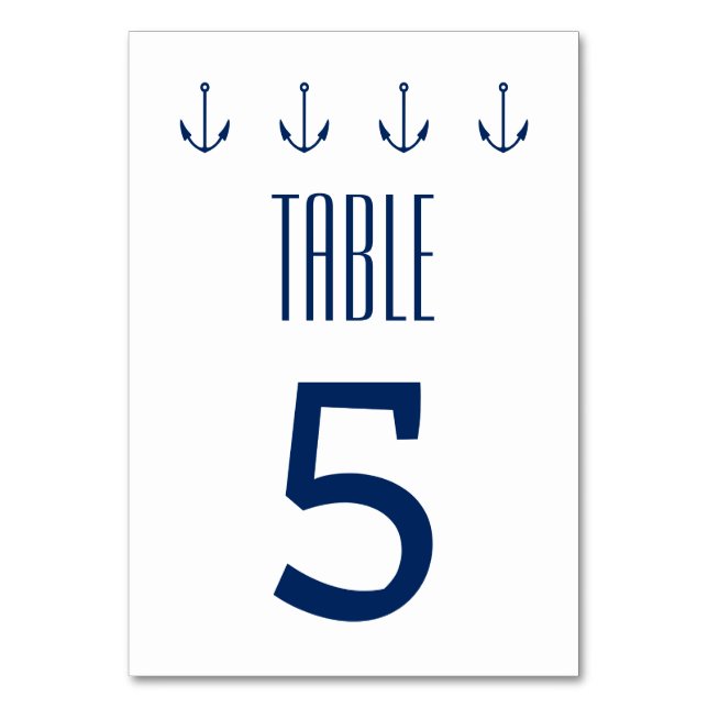 "Anchors Away" Table Cards (Front)