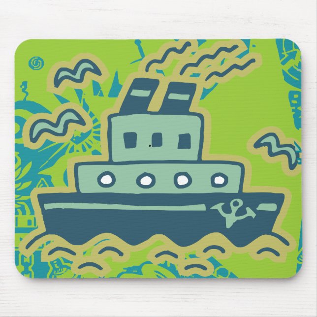 Anchors Away Tugboat Tshirts and GIfts Mouse Pad (Front)
