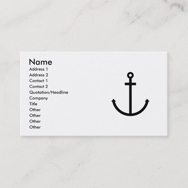 Anchors Aweigh Business Card (Front)