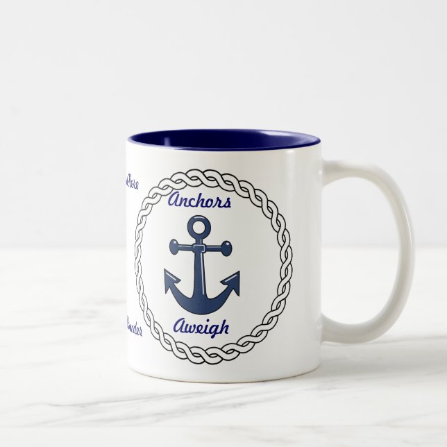 Anchors Aweigh Personalised Mug (Right)