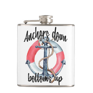 Anchors Down Bottoms Up Hip Flask