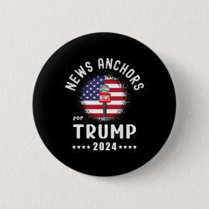 Anchors For Trump 2024 American Flag Vote Trump  6 Cm Round Badge