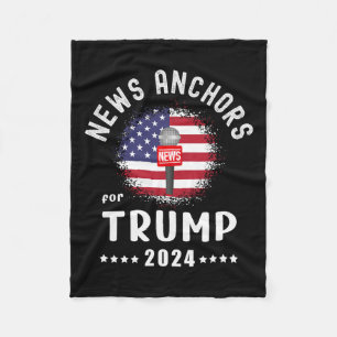 Anchors For Trump 2024 American Flag Vote Trump  Fleece Blanket