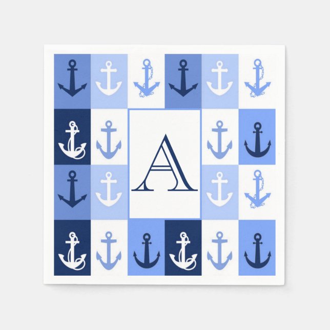Anchors  monogram napkins (Front)