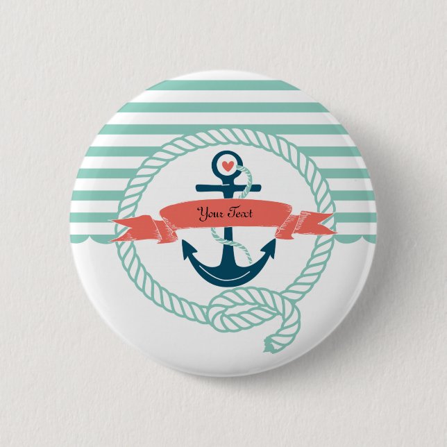 Anchors Nautical 6 Cm Round Badge (Front)