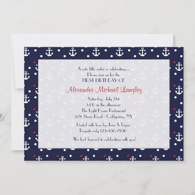 Anchors Nautical Invitation (Front)