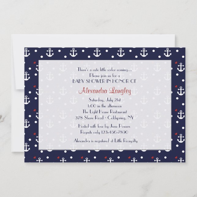 Anchors Nautical Invitation (Front)
