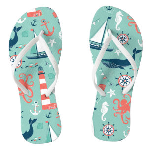 Anchors Nautical Sealife Jandals