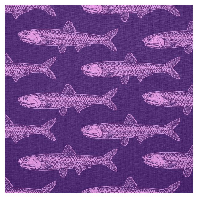 Anchovy Pattern - Light Violet and Deep Purple Fabric (Swatch)