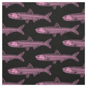 Anchovy Pattern - Pink and Black Fabric