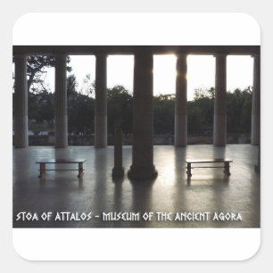 Ancient Agora of Athens, Greece. Stoa of Attalos Square Sticker