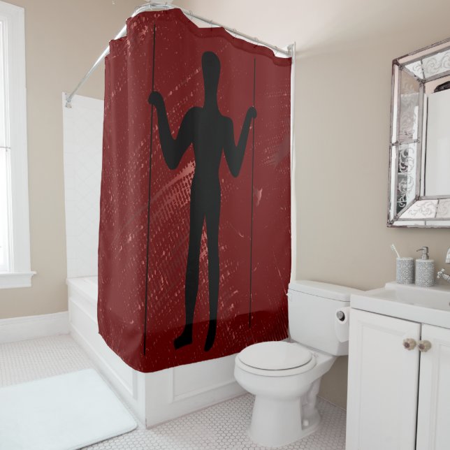 Ancient Alien - Geoglyphs Long Man Shower Curtain (In Situ)